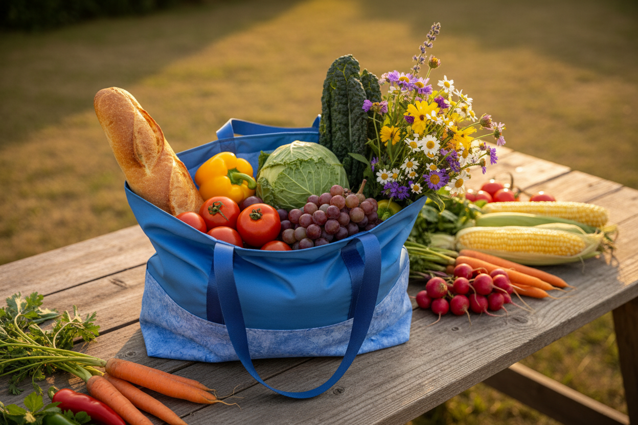 Blue Market Tote